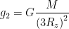 \displaystyle {{g}_{2}}=G\frac{M}{{{(3{{R}_{z}})}^{2}}}