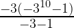 \frac{-3 (-3^{10}-1)}{-3-1}