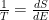 \frac{1}{T} = \frac{dS}{dE}