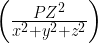 \left( \frac { { PZ }^{ 2 } }{ { x }^{ 2 }+{ y }^{ 2 }+{ z }^{ 2 } } \right) 
