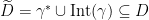 \widetilde{D} = \gamma^* \cup \text{Int}(\gamma)\subseteq D