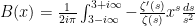 B(x)=\frac{1}{2i\pi}\int_{3-i\infty}^{3+i\infty}{-\frac{\zeta^{\prime}(s)}{\zeta(s)}x^s\frac{ds}{s^2}}