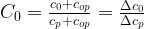 C_0 = \frac{c_0 + c_{op}}{c_p + c_{op}}=\frac{\Delta c_0}{\Delta c_p}