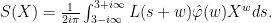 S(X)=\frac{1}{2i\pi}\int_{3-i\infty}^{3+i\infty}{L(s+w)\hat{\varphi}(w)X^wds}.