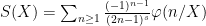 S(X)=\sum_{n\geq 1}{\frac{(-1)^{n-1}}{(2n-1)^s}\varphi(n/X)}