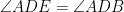 \angle ADE = \angle ADB