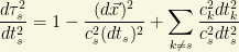 \displaystyle{\dfrac{d\tau_s^2}{dt_s^2}=1-\dfrac{(d\vec{x})^2}{c_s^2(dt_s)^2}+\sum_{k\neq s}\dfrac{c_k^2dt_k^2}{c_s^2dt_s^2}}