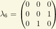 \lambda_6=\begin{pmatrix}0 & 0 & 0\\ 0 & 0 & 1\\ 0 & 1 &0\end{pmatrix}