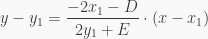 \displaystyle y-y_1 = \frac{-2x_1-D}{2y_1+E}\cdot(x-x_1)