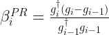 \beta_i^{PR}=\frac{g_i^\dagger(g_i-g_{i-1})}{g_{i-1}^\dagger g_{i-1}}