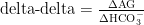 \text{delta-delta} = \frac{\Delta \text{AG}}{\Delta \text{HCO}_3^-}