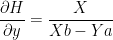 \displaystyle \frac{\partial H}{\partial y}=\frac{X}{X b-Y a}