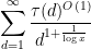 \displaystyle \sum_{d=1}^\infty \frac{\tau(d)^{O(1)}}{d^{1+\frac{1}{\log x}}}