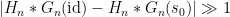 \displaystyle |H_n*G_n(\hbox{id}) - H_n*G_n(s_0)| \gg 1
