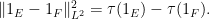 \displaystyle  \| 1_E - 1_F \|_{L^2}^2 = \tau(1_E) - \tau(1_F).