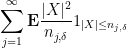 \displaystyle  \sum_{j=1}^\infty {\bf E} \frac{|X|^2}{n_{j,\delta}} 1_{|X| \leq n_{j,\delta}} 
