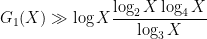 \displaystyle  G_1(X) \gg \log X \frac{\log_2 X \log_4 X}{\log_3 X}