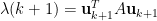 \lambda(k+1)=\mathbf{u}^T_{k+1}A\mathbf{u}_{k+1}
