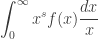\displaystyle\int_0^\infty x^s f(x)\frac{dx}{x}