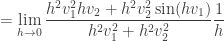 \displaystyle = \lim_{h \to 0} \frac{h^2 v_1^2 hv_2 + h^2v_2^2 \sin(hv_1)}{h^2v_1^2 + h^2v_2^2} \frac{1}{h}