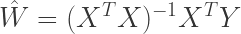 \hat{W} = (X^T X)^{-1} X^T Y 