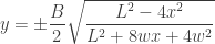 y=\pm\dfrac{B}{2}\sqrt{\dfrac{L^{2}-4x^{2}}{L^{2}+8wx+4w^{2}}}