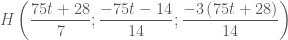 H\left( \dfrac{75t+28}{7};\dfrac{-75t-14}{14};\dfrac{-3\left( 75t+28 \right)}{14} \right)