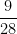 \dfrac{9}{28}