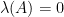 \lambda(A)=0