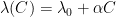 \lambda(C)=\lambda_0+\alpha C
