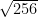 \sqrt{256}