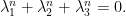 {\lambda_1^n + \lambda_2^n + \lambda_3^n = 0.} {\lambda_1^n + \lambda_2^n + \lambda_3^n = 0.}