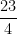 \dfrac {23}{4} 