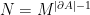 N=M^{|\partial{A}|-1}