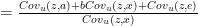 =\frac{Cov_u(z,a)+bCov_u(z,x)+Cov_u(z,e)}{Cov_u(z,x)}