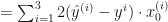 = \sum_{i=1}^3 2(\hat{y}^{(i)}-y^i)\cdot x_0^{(i)} 