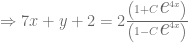 \Rightarrow 7x + y + 2 = 2\frac{\left( 1+C \textit{\Large e}^{4x} \right) }{\left( 1-C \textit{\Large e}^{4x} \right) }