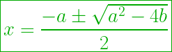\boxed{x= \frac{-a \pm \sqrt{a^{2}-4b} }{2}}