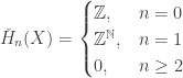 \check{H}_n(X)=\begin{cases} \mathbb{Z}, & n=0 \\ \mathbb{Z}^{\mathbb{N}}, & n=1 \\ 0, & n \geq 2   \end{cases}