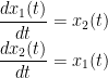 \displaystyle\frac{dx_1(t)}{dt} = x_2(t)\\ \displaystyle\frac{dx_2(t)}{dt}=x_1(t)
