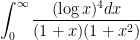 \displaystyle\int_0^\infty\dfrac{(\log x)^4dx}{(1+x)(1+x^2)}