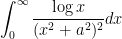 \displaystyle\int_0^\infty\frac{\log x}{(x^2+a^2)^2}dx
