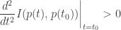 \displaystyle{ \left.\frac{d^2}{dt^2} I(p(t),p(t_0)) \right|_{t = t_0} > 0 } 