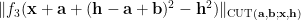 \displaystyle \| f_3( {\bf x}+{\bf a}+({\bf h}-{\bf a}+{\bf b})^2 - {\bf h}^2 ) \|_{\mathrm{CUT}({\bf a}, {\bf b}; {\bf x}, {\bf h})}