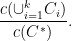 \displaystyle \frac{ c( \cup_{i=1}^k C_i ) }{ c(C^*) }. 