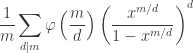 \displaystyle \frac{1}{m} \sum_{d | m} \varphi \left( \frac{m}{d} \right) \left( \frac{x^{m/d}}{1 - x^{m/d}} \right)^d