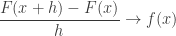 \displaystyle \frac{F(x+h)-F(x)}{h}\to f(x)