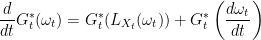 \displaystyle \frac{d}{dt} G_t^*(\omega_t) =G_t^* ( L_{X_t} (\omega_t) ) + G_t^*\left( \frac{d \omega_t}{dt} \right) 