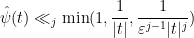 \displaystyle \hat \psi(t) \ll_j \min( 1, \frac{1}{|t|}, \frac{1}{\varepsilon^{j-1} |t|^j} )