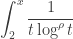 \displaystyle \int_2^x \frac{1}{t \log^\rho t}